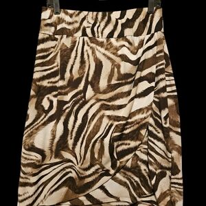 Chico's Brown and Cream Animal Print Skirt